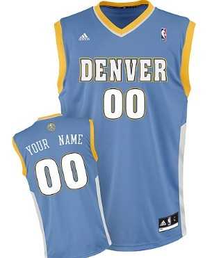 Men & Youth Customized Denver Nuggets Light Blue Jersey